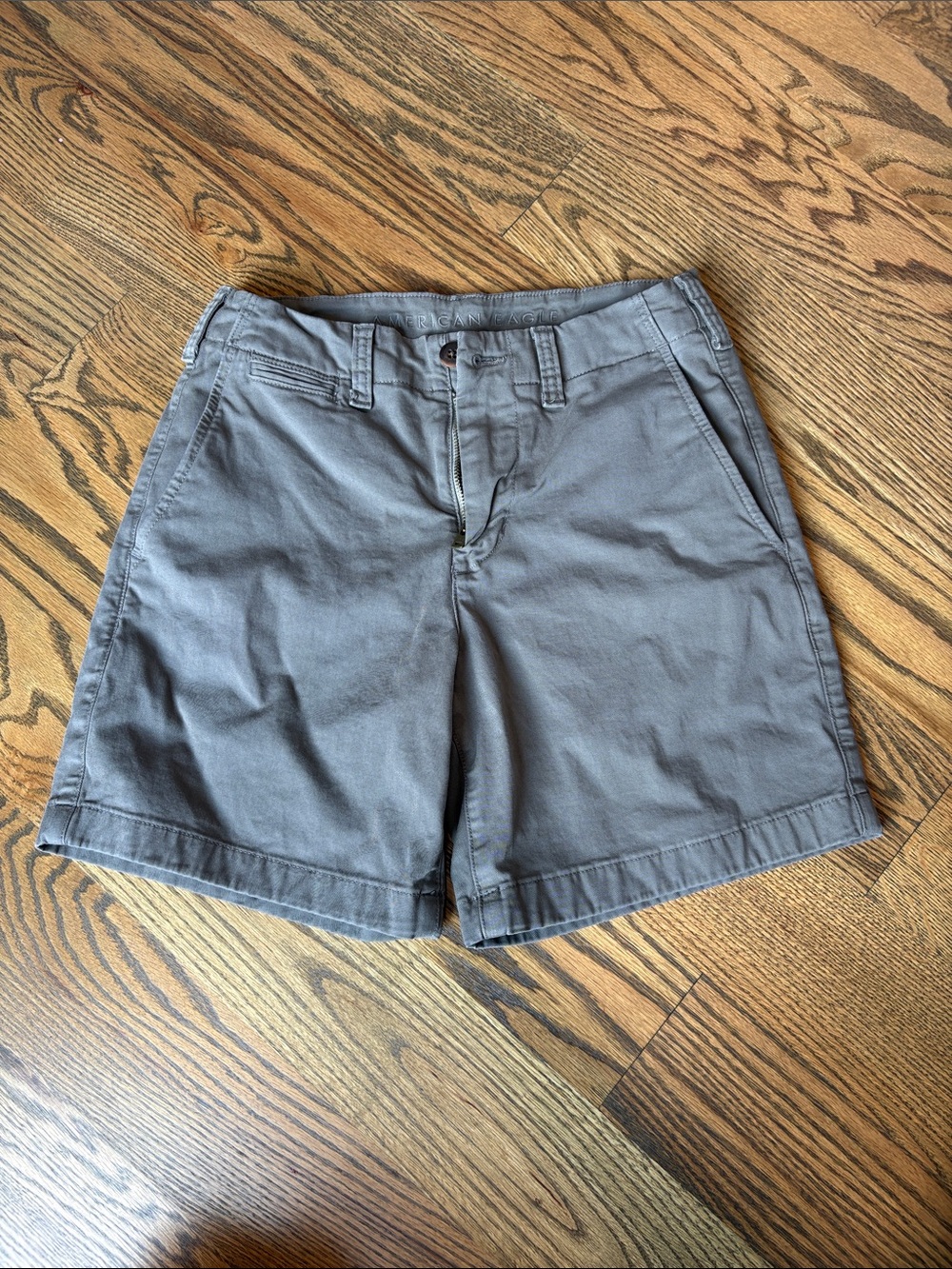American Eagle Men’s Flex Lived in Khaki Short in Dark Grey, 26